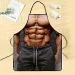 1pc, Muscular Man Model Design Apron, Durable Polyester Full Coverage Kitchen Apron, Suitable for Baking And Cooking, Fashionable Home Use, Perfect Couple Gift, Baking Apron | Fashion Apron | Adjustable Apron