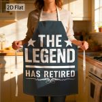 1pc Retirement Celebration The Legend Has Retired Graphic Chef Apron Funny Motivational Bold Print 27 X 22 Inch(68 X 55 Cm) Kitchen Apron Funny Unisex Comfortable Fade Resistant for Cooking Party Home Chef