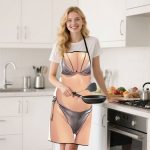 1pc Funny Bikini Body Printed Apron for Men and Women, Hilarious Beach Swimsuit Design, Trendy and Playful Style for Cooking, BBQ, Parties, and Casual Home Gatherings